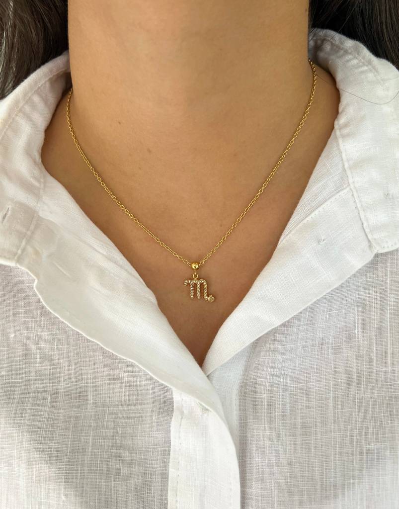 18K Gold Plated Zodiac Sign Necklace : N86J