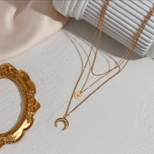 Sleek Layered Necklace, Serena