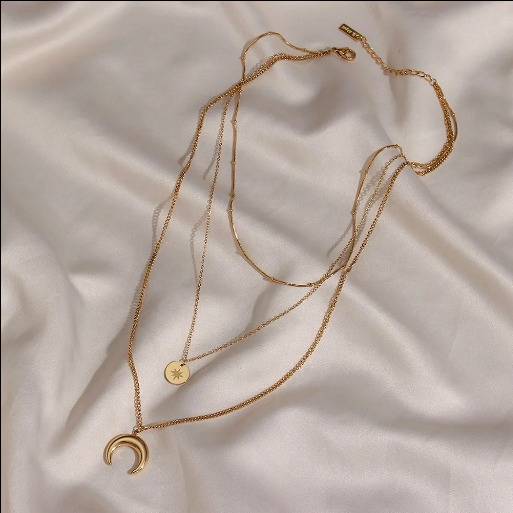 Sleek Layered Necklace, Serena