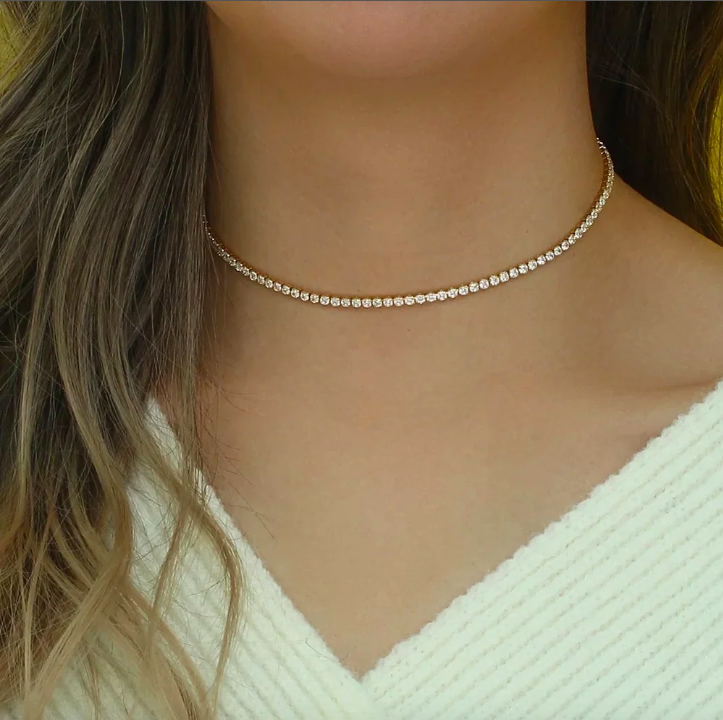 Rhinestone Tennis Necklace, Ruth