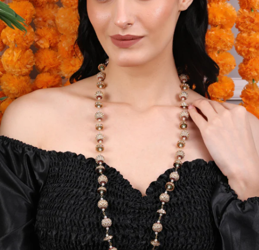 Timeless Single-Line Sona Moti Necklace : RMQJ0241