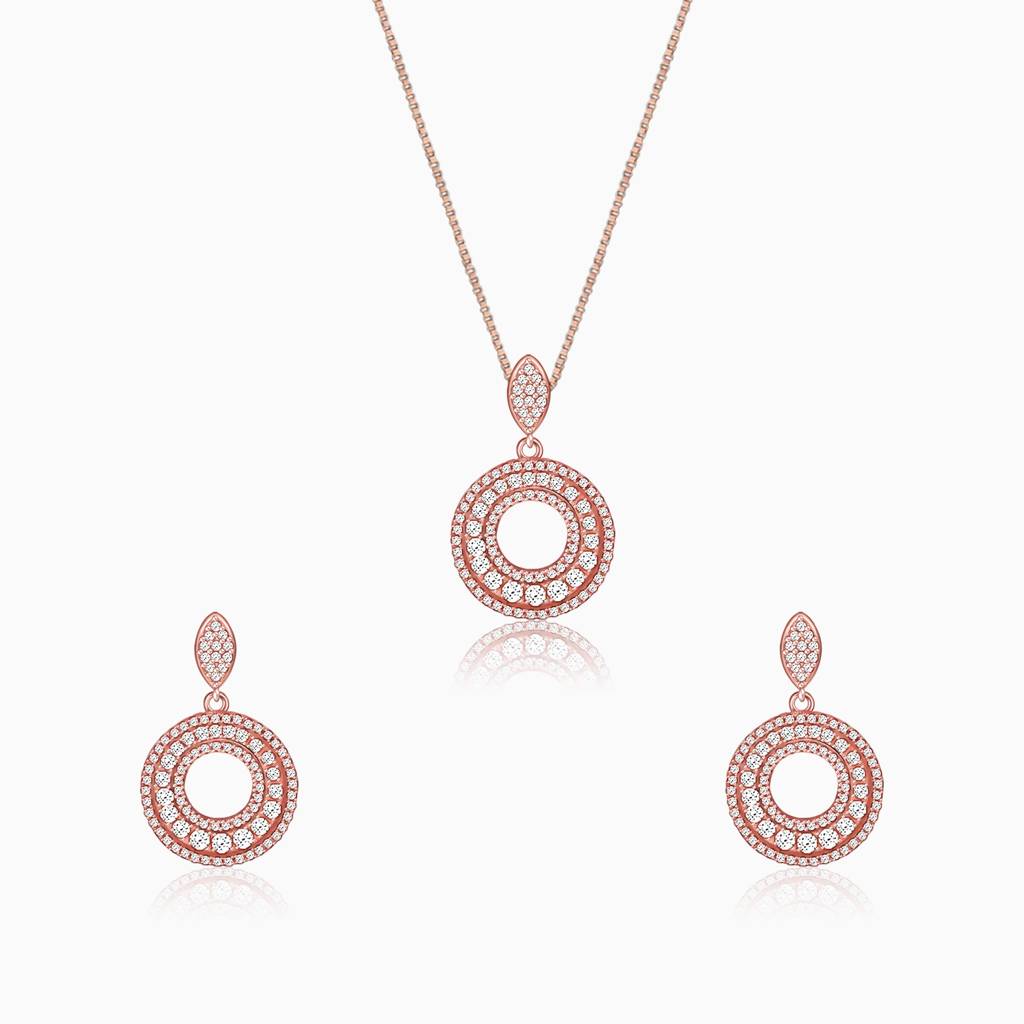 Giva 925 Sterling Silver Anushka Sharma Classic Rose Gold Set With Box Chain| Necklace To  : PD0296ER0496