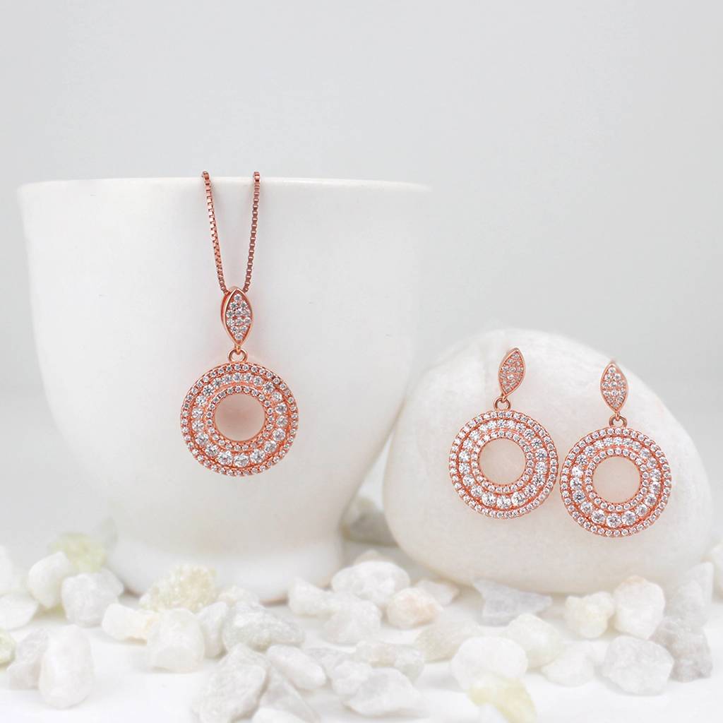 Giva 925 Sterling Silver Anushka Sharma Classic Rose Gold Set With Box Chain| Necklace To  : PD0296ER0496