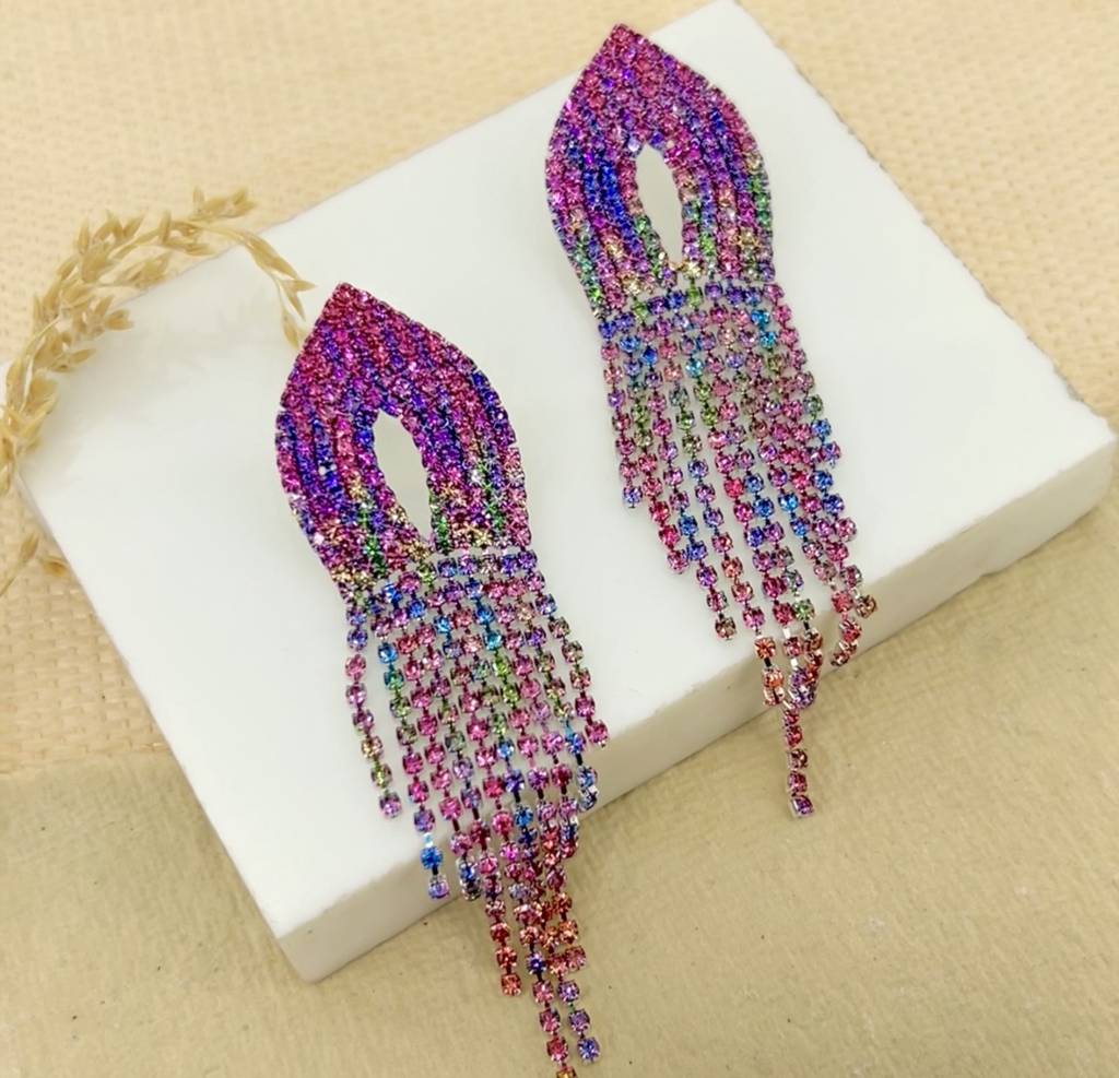 Sparkling Rainbow Jubilee Drop Earrings : E386