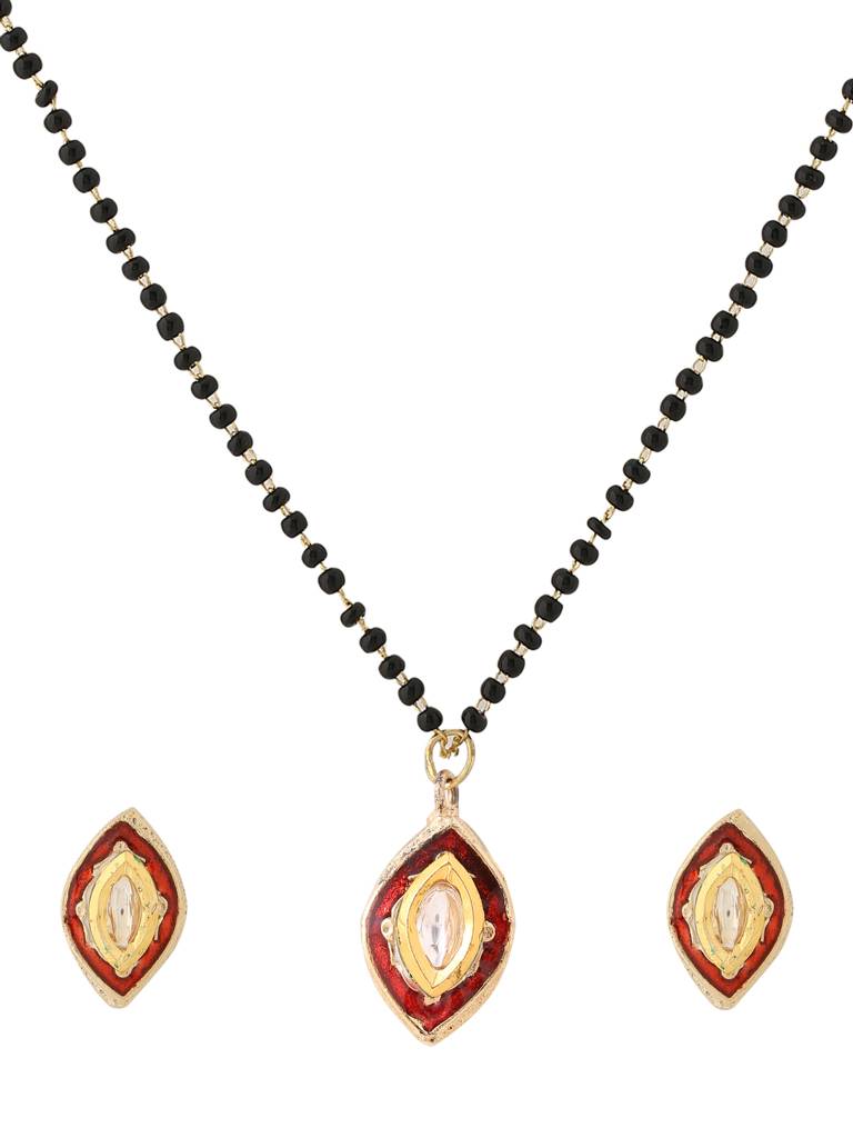 18K Gold Plated Red Meenakari Handcrafted Mangalsutra Set : ABMJMS03