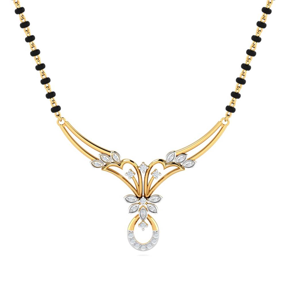 KuberBox 18K Yellow Gold Aaryanna Mangalsutra