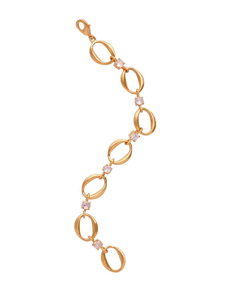 Rani Link Chain Bracelet- American Diamond