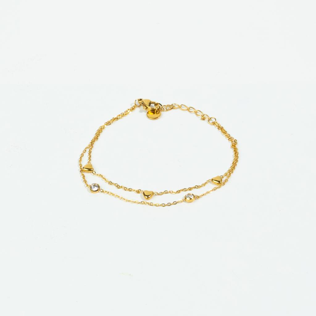 Minimal Heart Layered Bracelet : TB10
