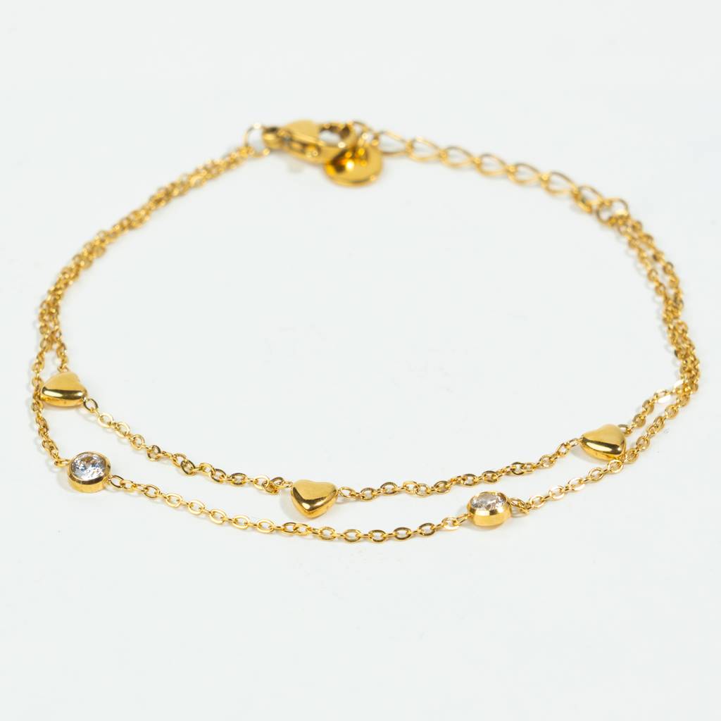 Minimal Heart Layered Bracelet : TB10