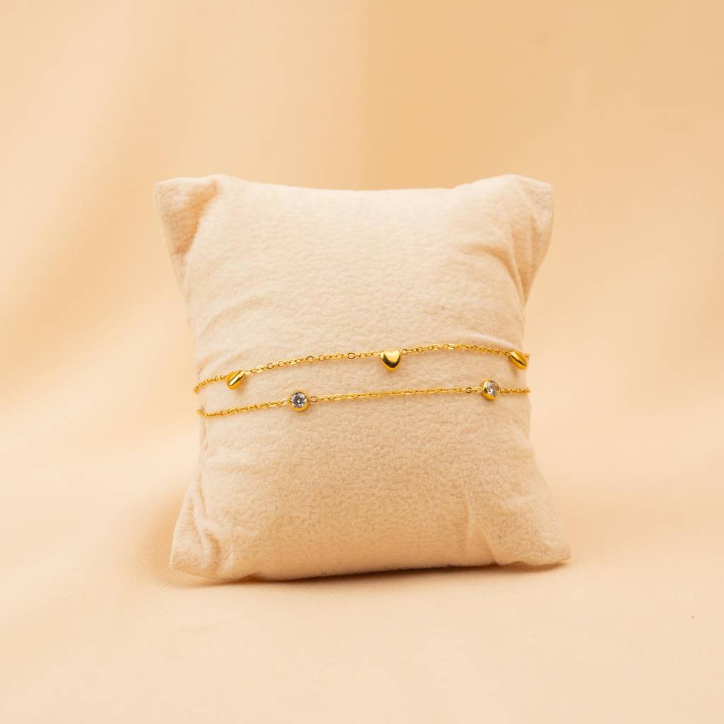 Minimal Heart Layered Bracelet : TB10