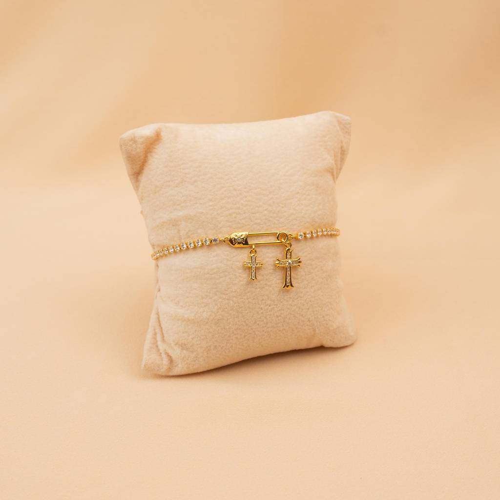 Twin Cross Drop Bracelet : TB16