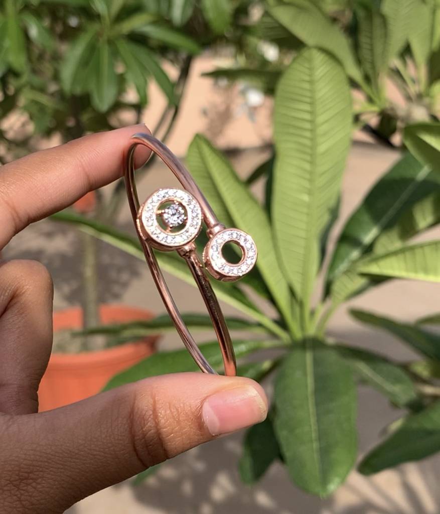 Rose Gold Finish Savy Adjustable Bracelet On Pure 925 Silver : TB4130