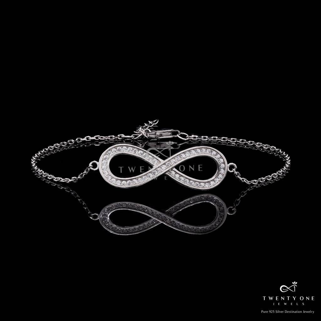 Amy Adjustable Infinity Bracelet On Pure 925 Silver : TB4137