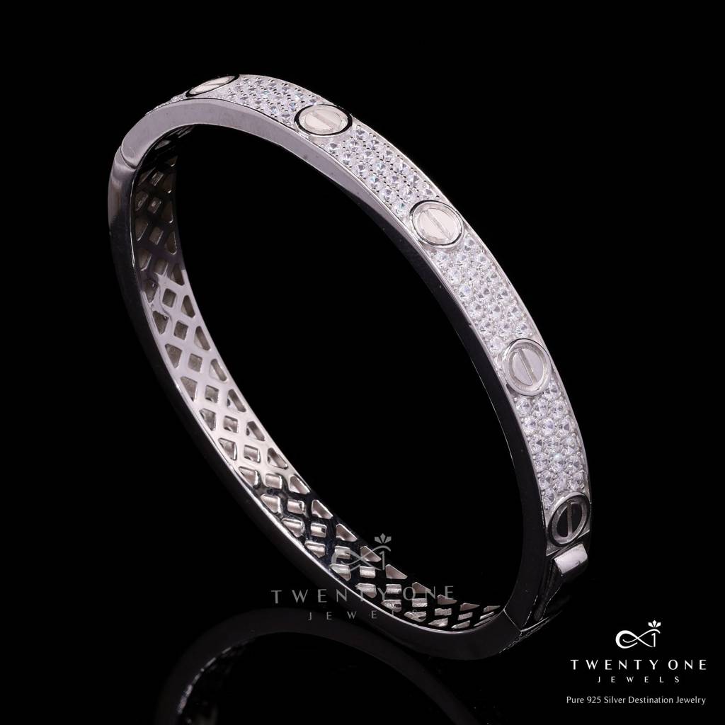 Luxury Brand Inspired Premium Chunky Americano Bracelet On Pure 925 Silver : TB4142