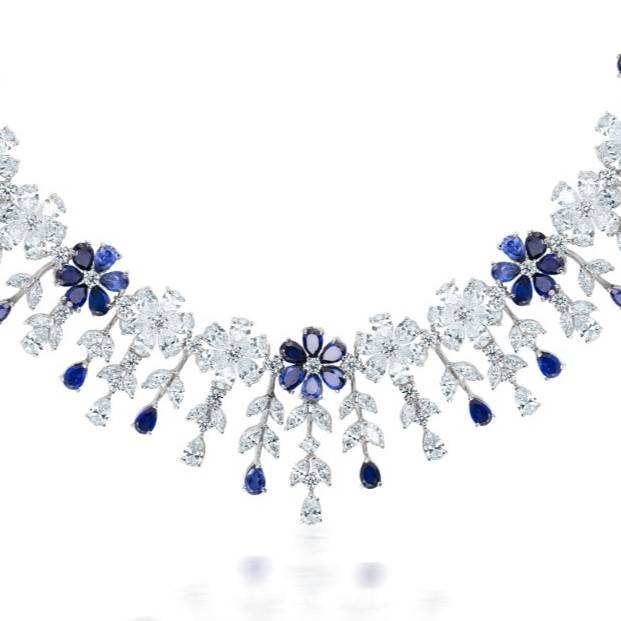 Blue Sapphire Necklace : TD-2303-0022