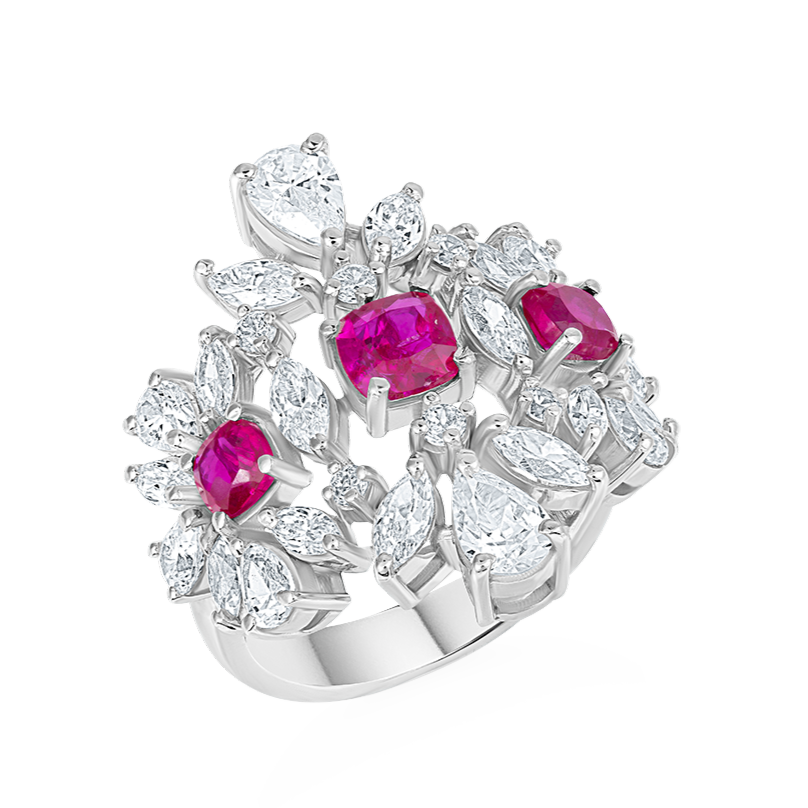 Ruby And Diamond Statement Ring : TD-2306-0003