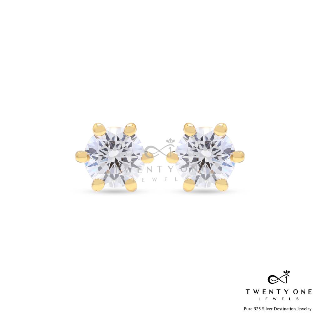 50 Cents Each Solitaire Studs With Premium Screw Backs : TE2163