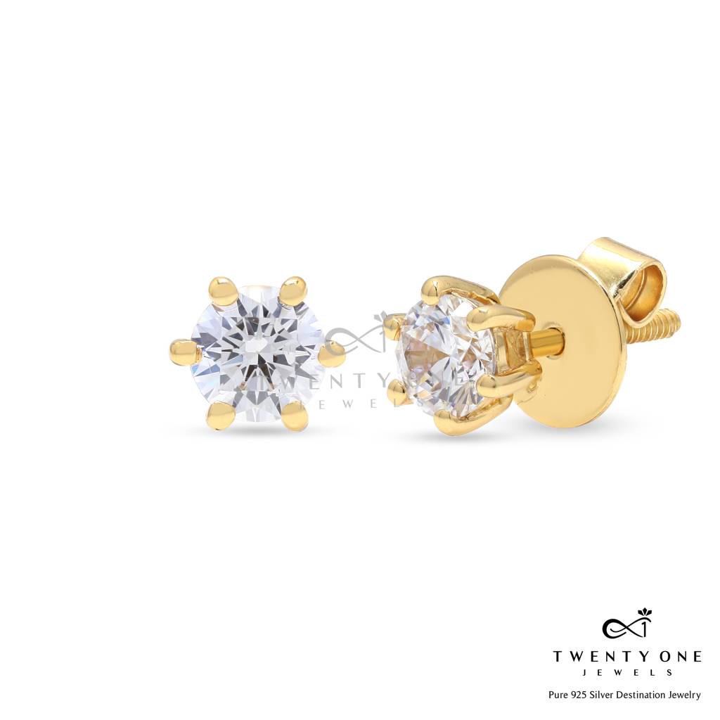 50 Cents Each Solitaire Studs With Premium Screw Backs : TE2163