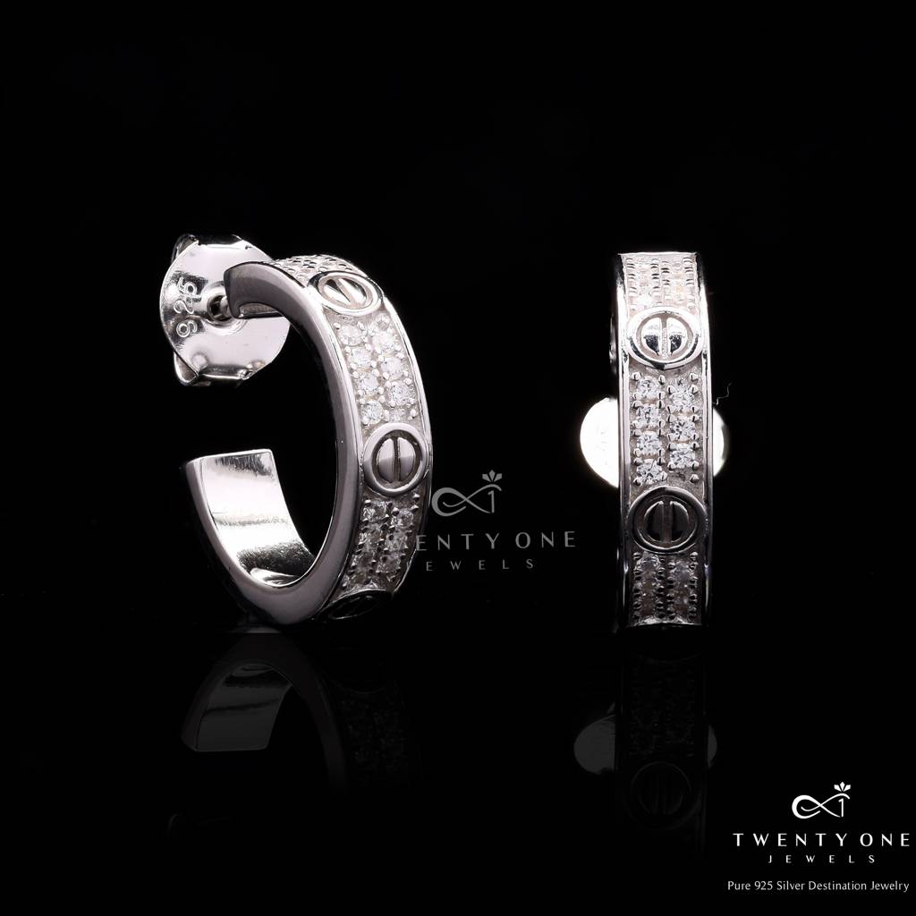 Luxury Brand Inspired Huggie Hoop Havana Earrings : TE2219