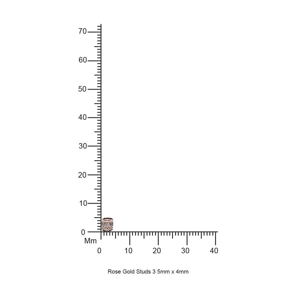 Rose Gold American Diamond Studded Emma Stud On Pure 925 Silver. : TE2233