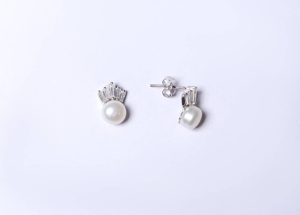 Kingsta Fresh Water Pearl Studs On Pure 925 Silver : TE2345
