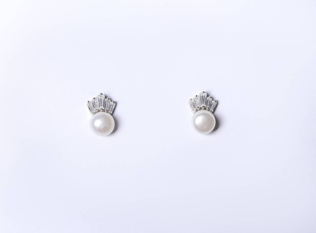 Kingsta Fresh Water Pearl Studs On Pure 925 Silver : TE2345