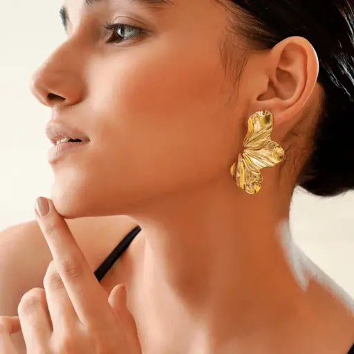 Tfc 18K Bling Blossom Gold Plated Stud Earrings : 10033