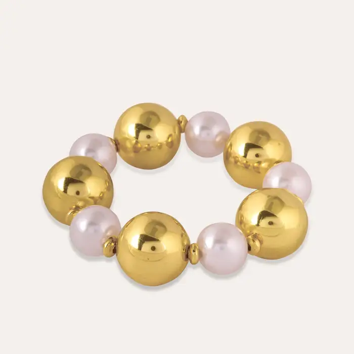 Tfc Bold And Gold Pearl Bead Bracelet : 40015