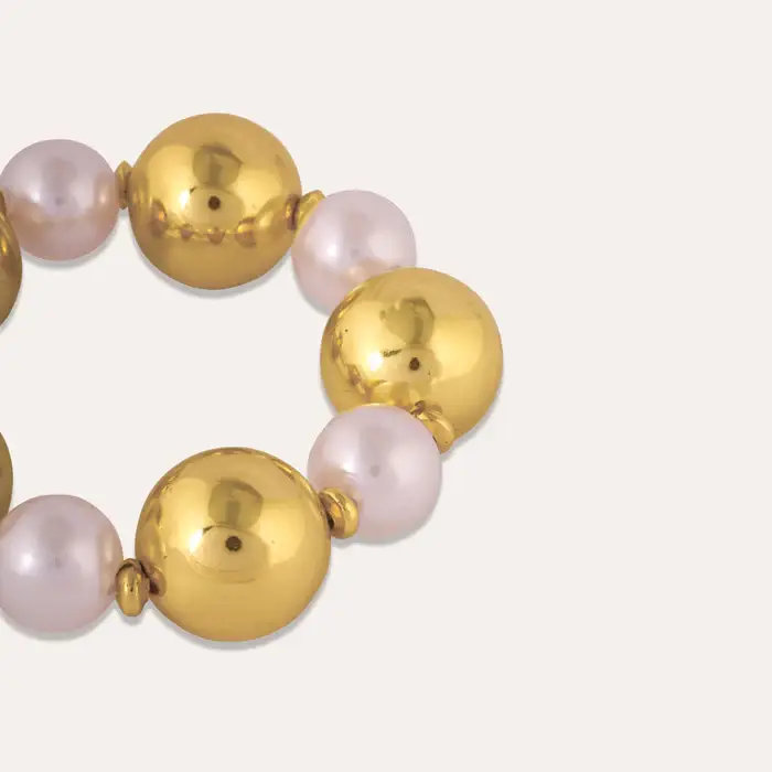 Tfc Bold And Gold Pearl Bead Bracelet : 40015