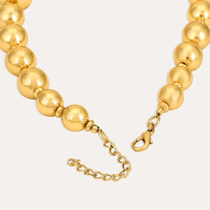 Tfc Bold Beads Gold Plated Necklace : 20017