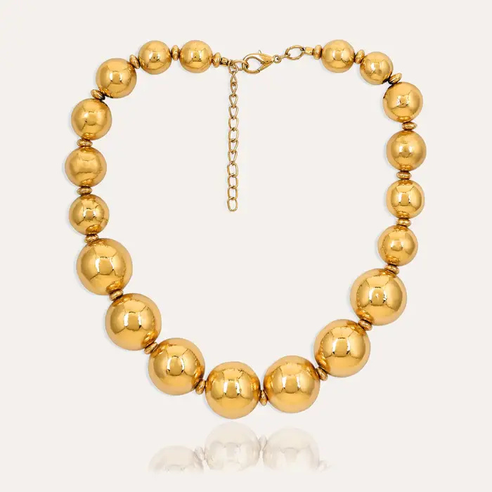 Tfc Bold Beads Gold Plated Necklace : 20017