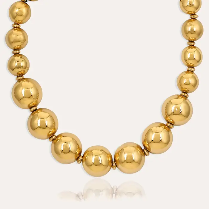 Tfc Bold Beads Gold Plated Necklace : 20017