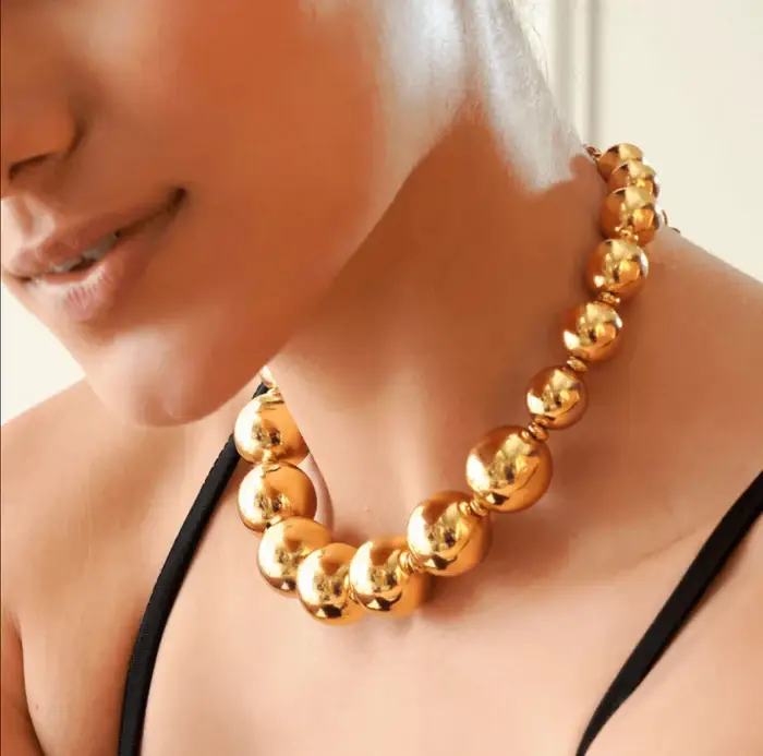 Tfc Bold Beads Gold Plated Necklace : 20017