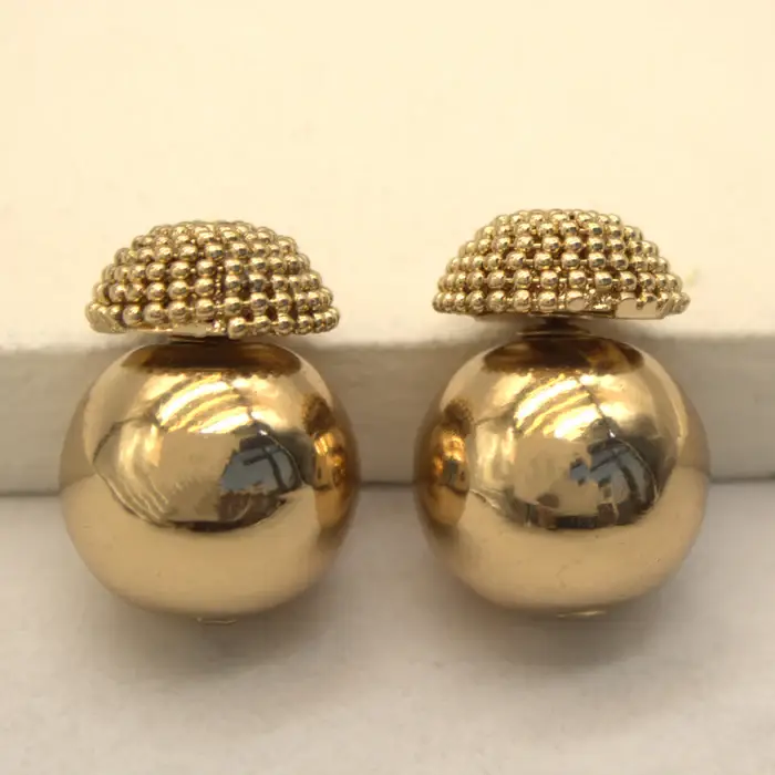 Tfc 24K Gold Bold Bead Multi- Way Festive Stud Earrings