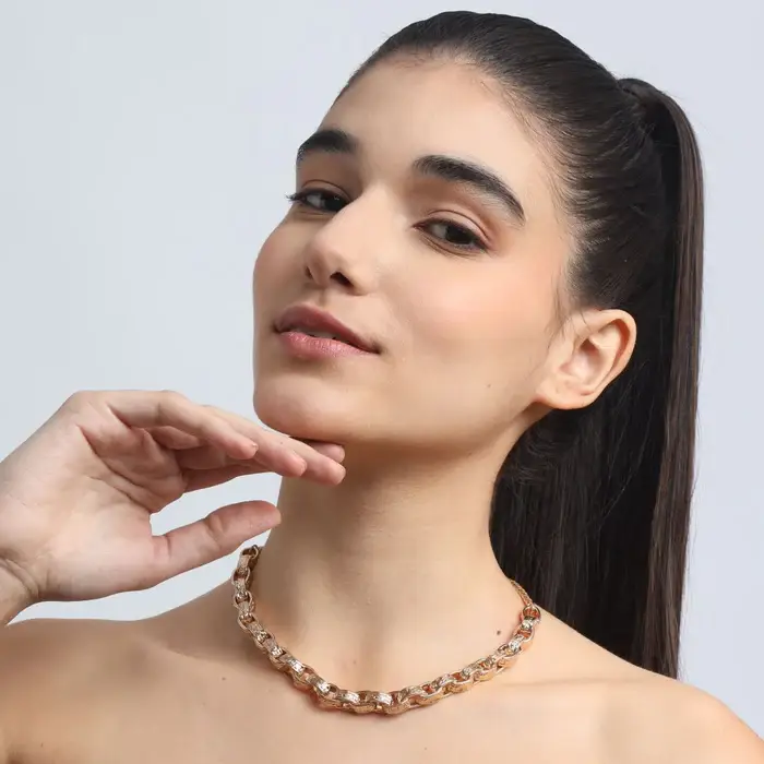 Tfc Love Links Gold Plated Engraved Necklace : 20304