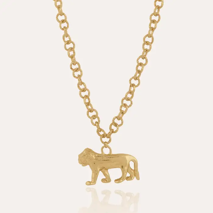 Tfc 24K Lion Statement Gold Plated Pendant Necklace : 20027
