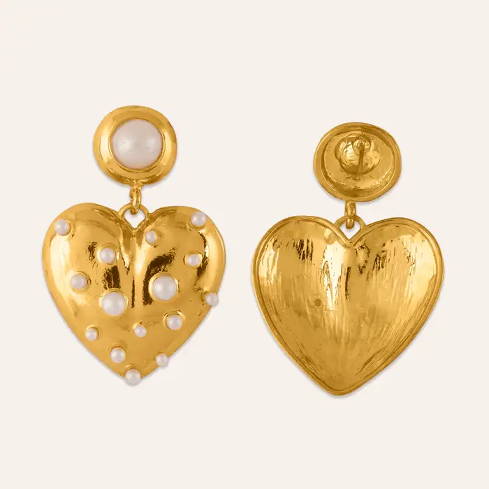 Tfc 18K Love Bump Gold Plated Dangler Earrings : 10046