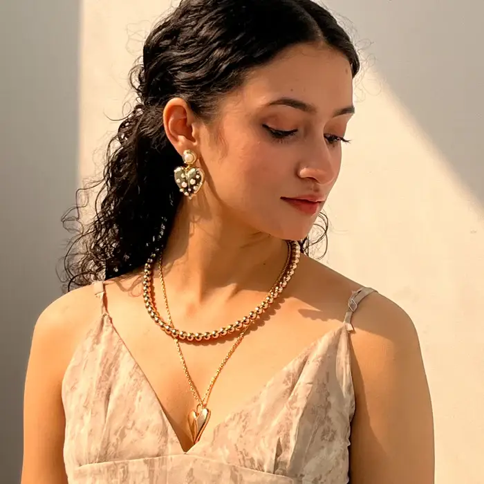 Tfc Love Pump Gold Plated Layered Necklace : 20278