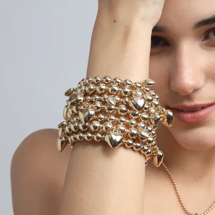 Tfc Lovely Heart Plated Stacked Bracelet : 40058