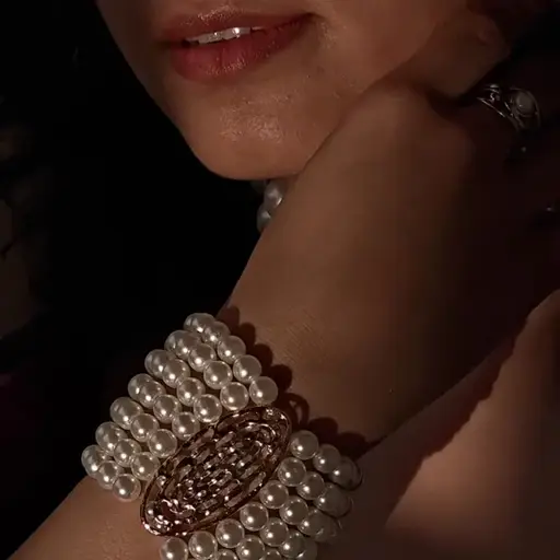 Tfc Multi-Pearl Gold Plated Stacked Bracelet : 40057