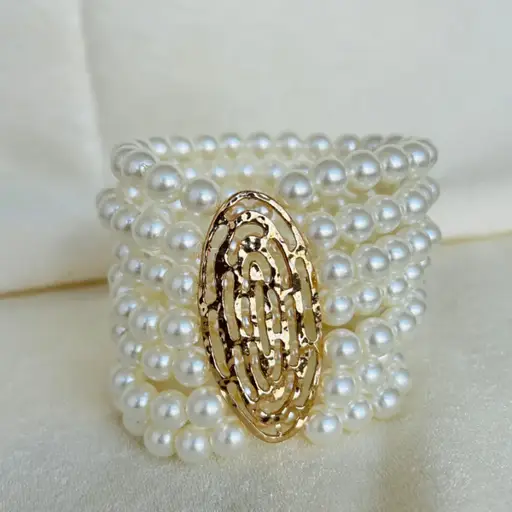 Tfc Multi-Pearl Gold Plated Stacked Bracelet : 40057