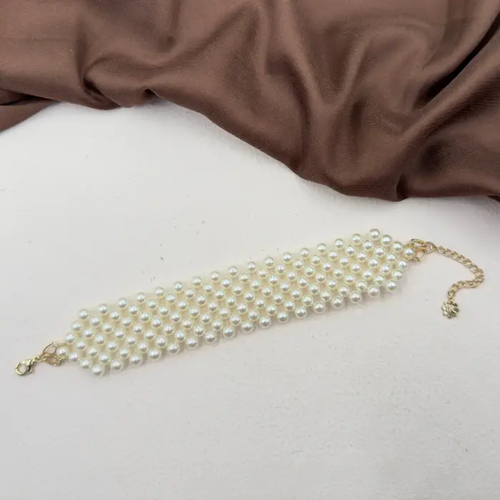 Tfc Pearl Mesh Gold Plated Bracelet : 40051