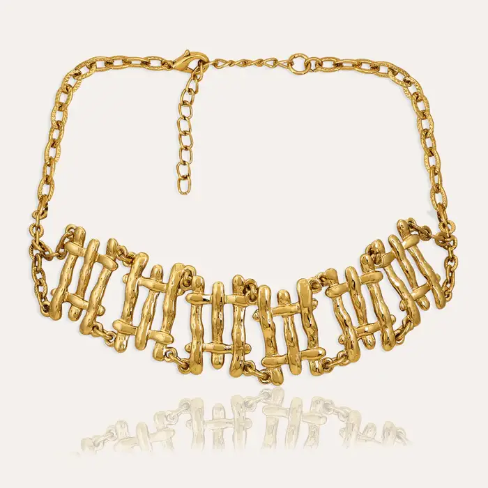 Tfc Squeezy Squish Gold Plated Choker Necklace : 20019