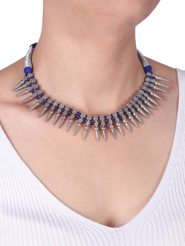 Firoza Moonlight Strokes Necklace : THREADNECK1324