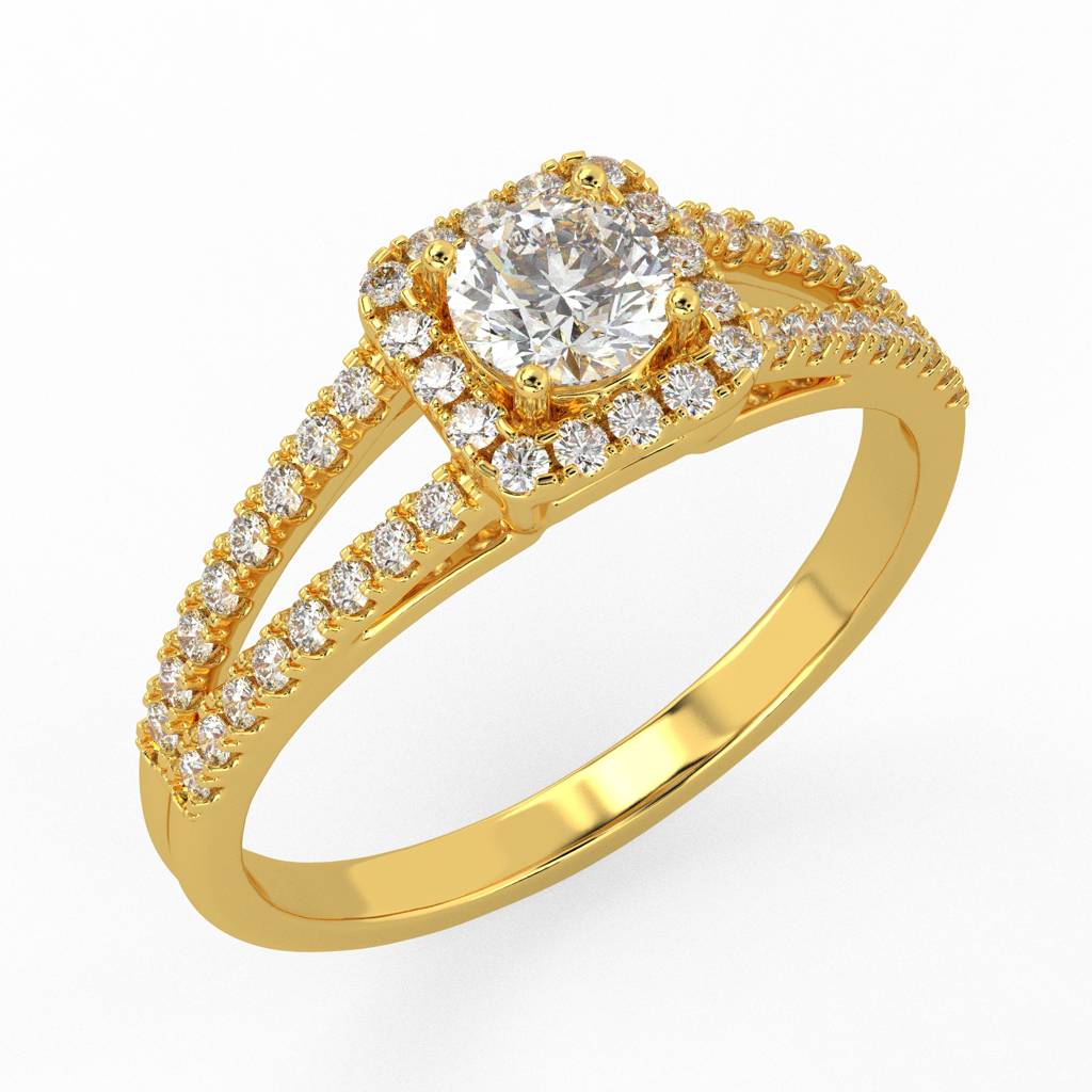 0.33 Ct Everlight Cushion Cut Halo : TK-RF-1196MV