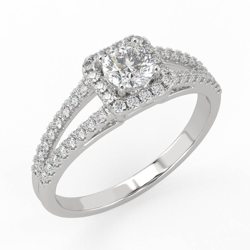 0.33 Ct Everlight Cushion Cut Halo : TK-RF-1196MV