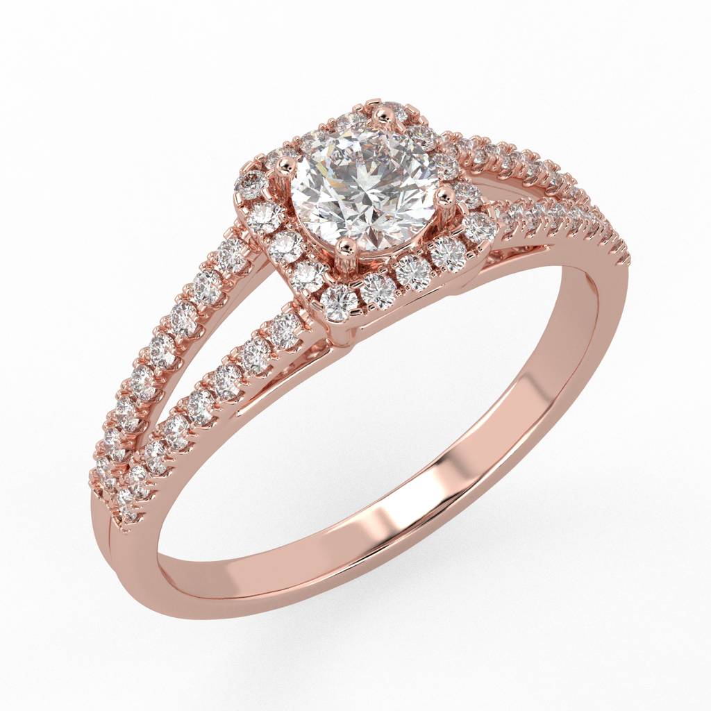 0.33 Ct Everlight Cushion Cut Halo : TK-RF-1196MV