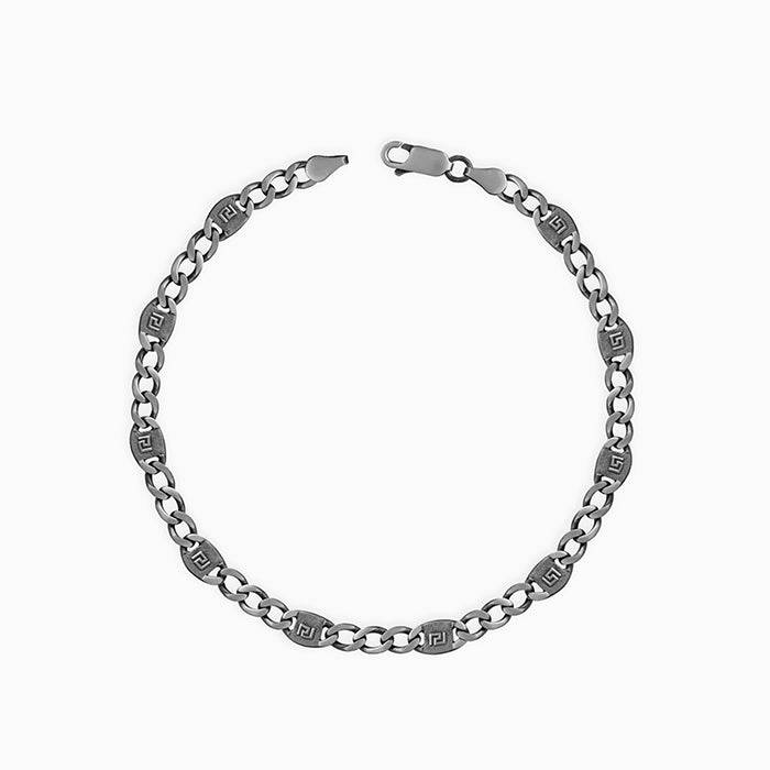 925 Oxidised Silver Shadow Loop Bracelet For Him| Gifts For Men & Boys : TLBR030