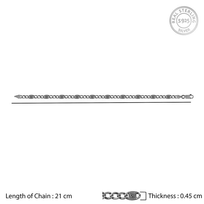925 Oxidised Silver Shadow Loop Bracelet For Him| Gifts For Men & Boys : TLBR030