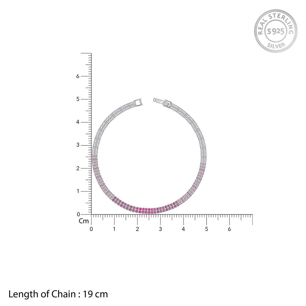 925 Silver Ombre Line Tennis Bracelet : TLBR095